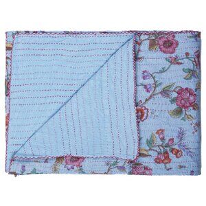 Taj Hotel Home Decor Kantha Cotton Throw | 1-Piece | Multicolor | 50"x70"